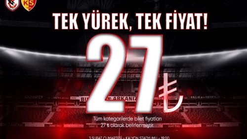 Gaziantep FK'nın 27 uğuru! Tüm biletler tek fiyat